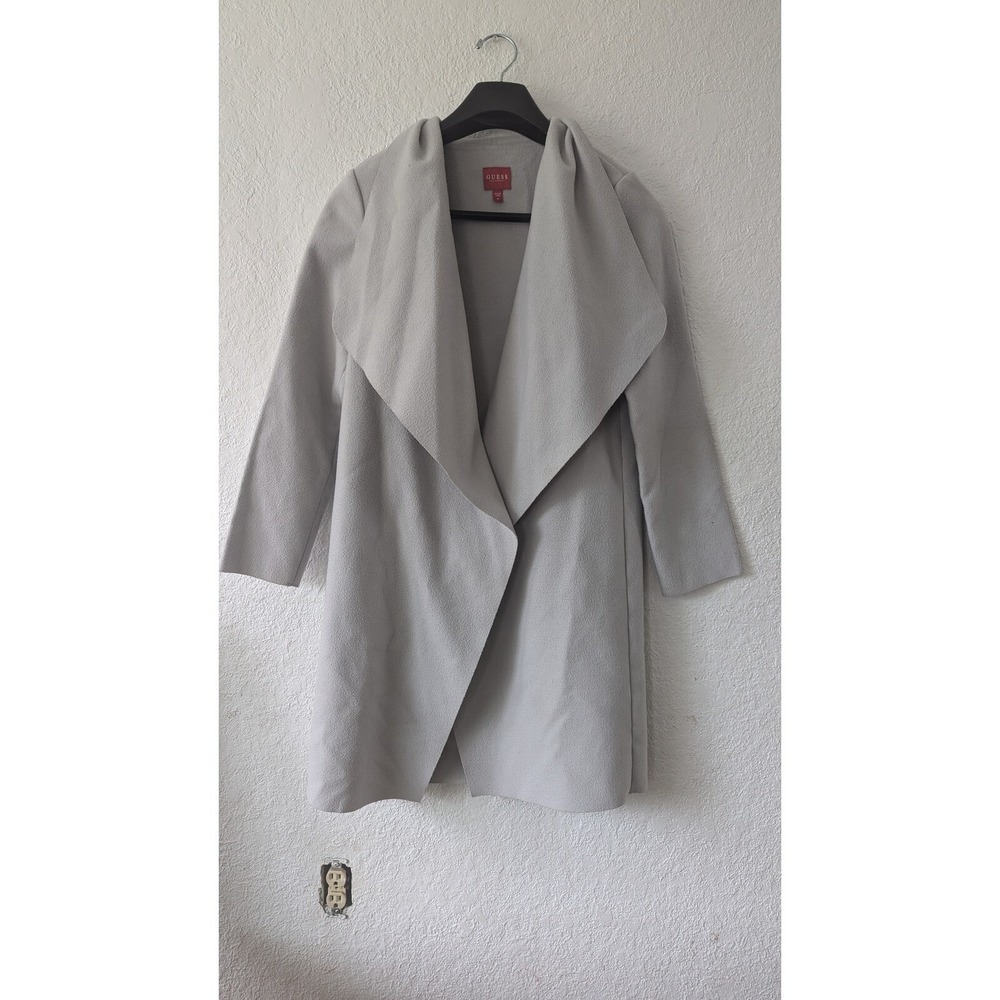 Guess Drape Front Coat Jacket Lightweight Casual Gray Size M‎